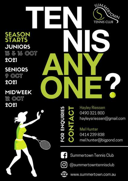 Summertown Tennis Club Flyer