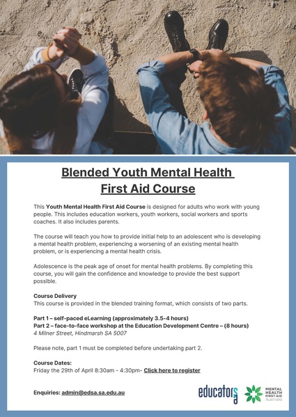 Blended Youth Mental Health First Aid Course