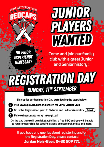 Mt Lofty Redcaps Junior Flyer